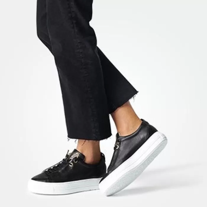 Paul Green Trainers- Leather Trainer Black