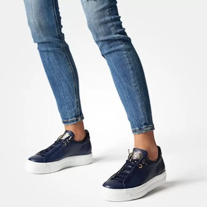 Paul Green Trainers- Navy Leather Trainer