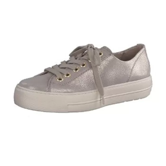 Paul Green Trainers- Taupe Metallic Trainer