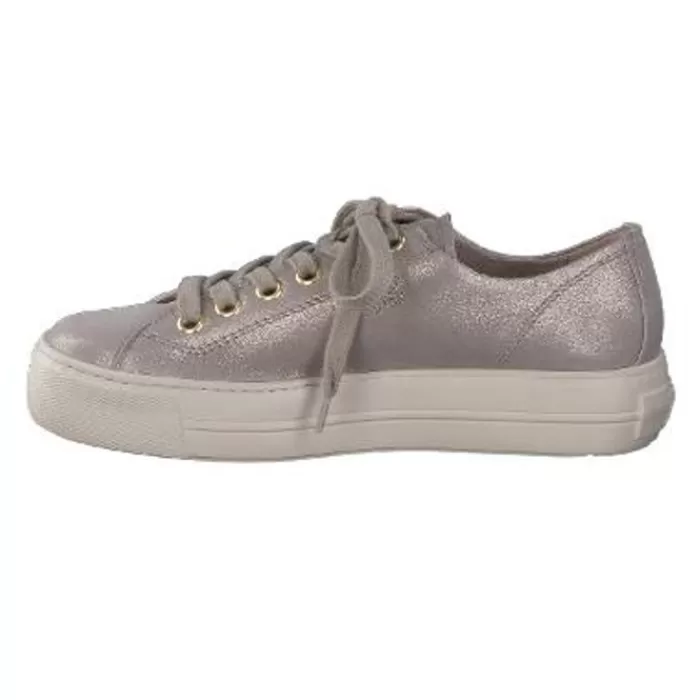 Paul Green Trainers- Taupe Metallic Trainer