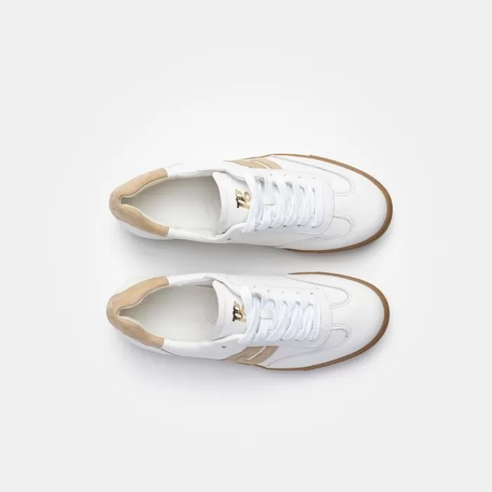 Paul Green Trainers- White & Nude Retro Trainer White/Sabbia