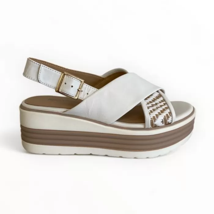 Regarde Le Ciel Sandals- Sheyla Raffia White