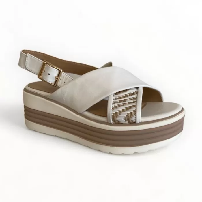 Regarde Le Ciel Sandals- Sheyla Raffia White