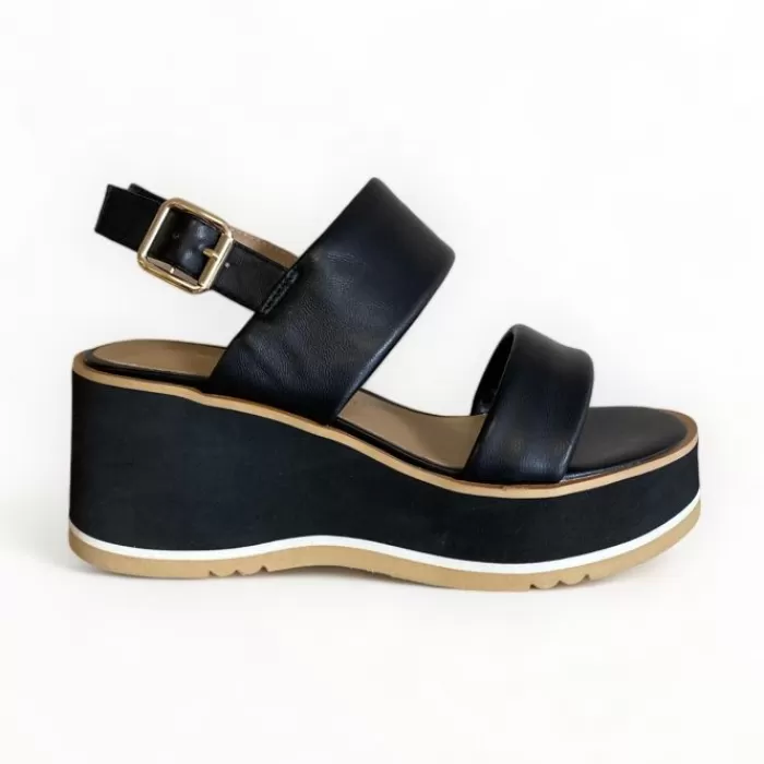 REPO Sandals- Black Wedge Platform Sandal