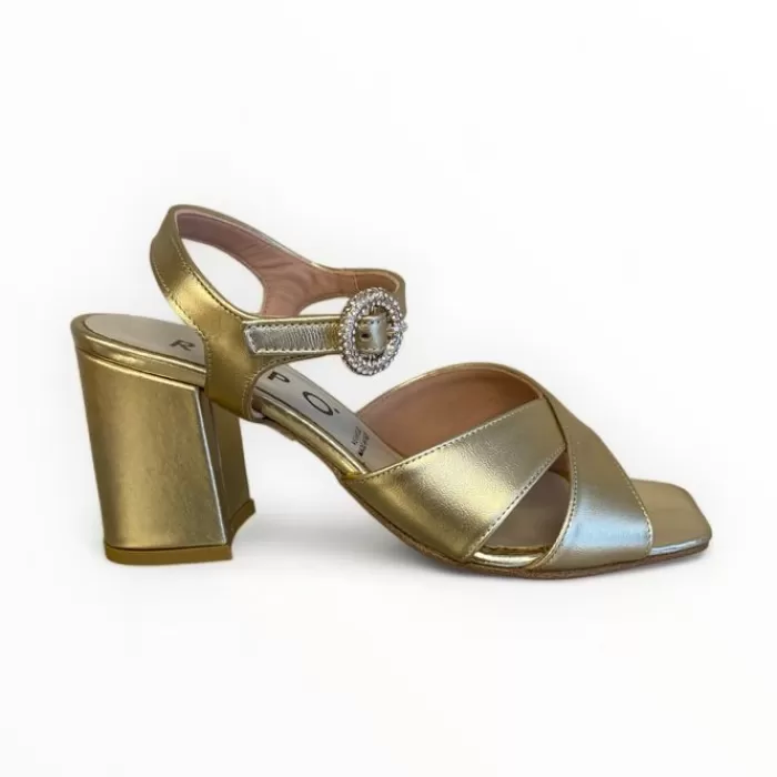 REPO Sandals- Gold Block Heel Sandal