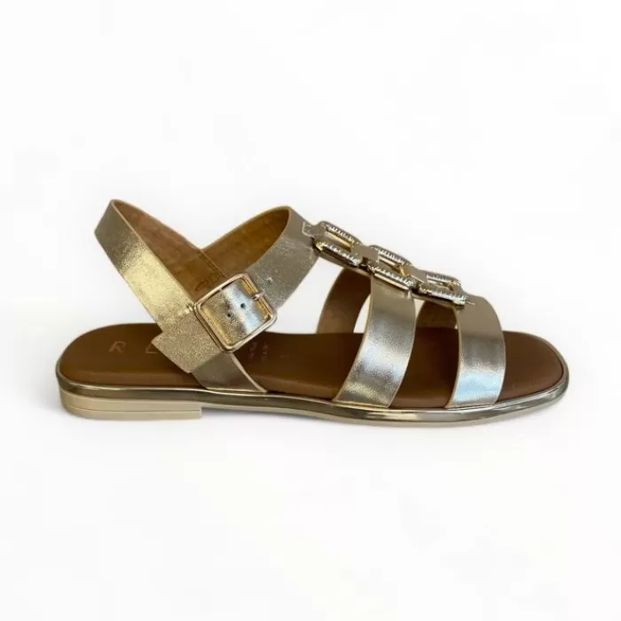 REPO Sandals- Gold Leather Flat Sandal