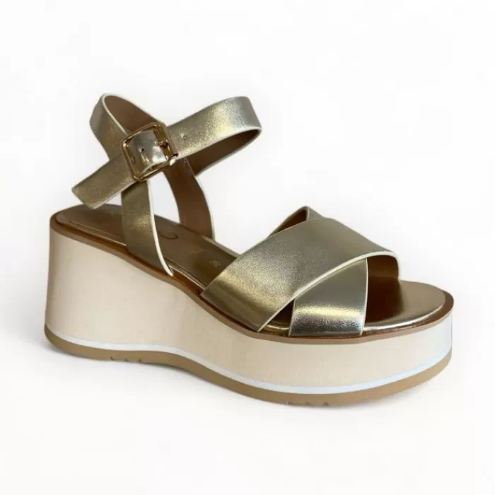 REPO Wedges- Gold Wedge Platform Sandal