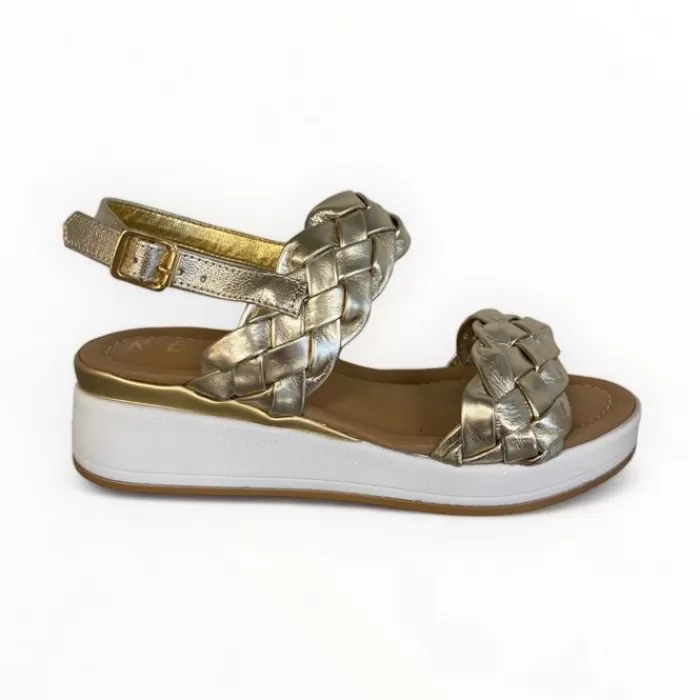 REPO Wedges- Gold Wedge Sandal Platino (Gold)