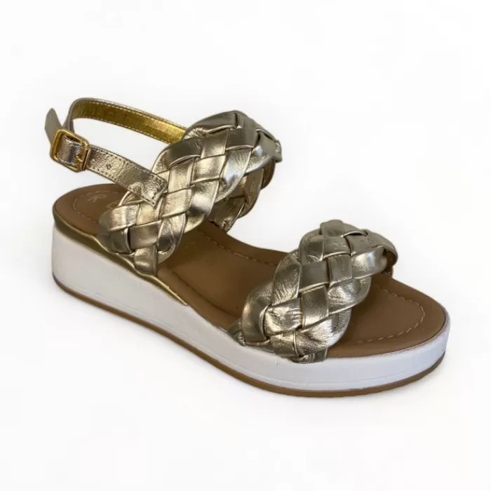 REPO Sandals- Gold Wedge Sandal Platino (Gold)