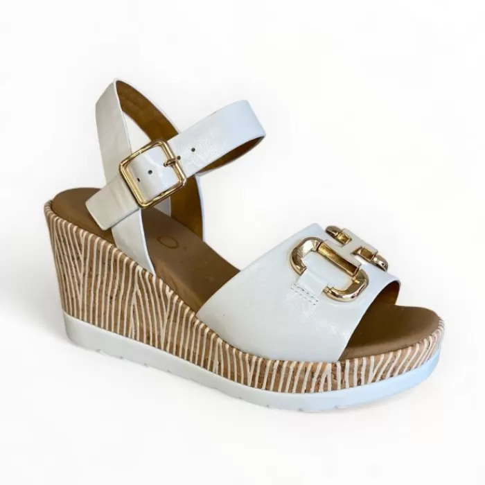 REPO Sandals- White Leather Wedge Sandal