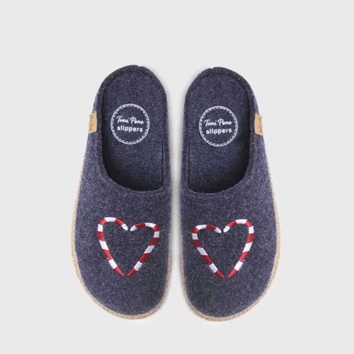 Toni Pons Slippers- Miri-Nd Navy Felt Slippers