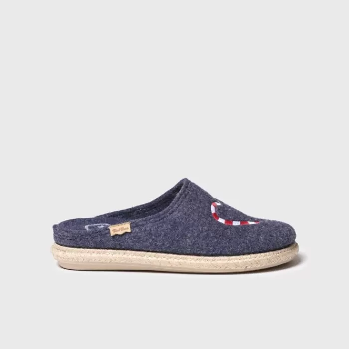 Toni Pons Slippers- Miri-Nd Navy Felt Slippers