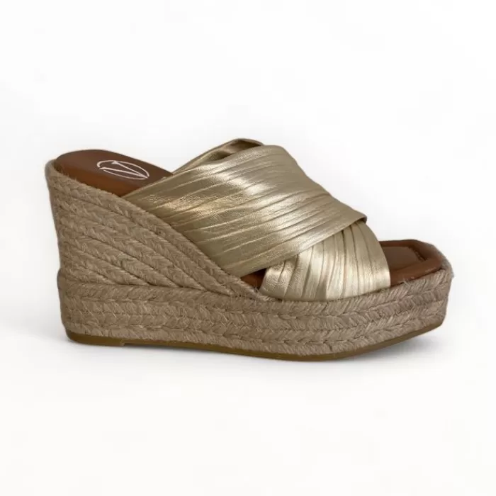 VIGUERA Sandals- Gold Espadrille Tibet Platino