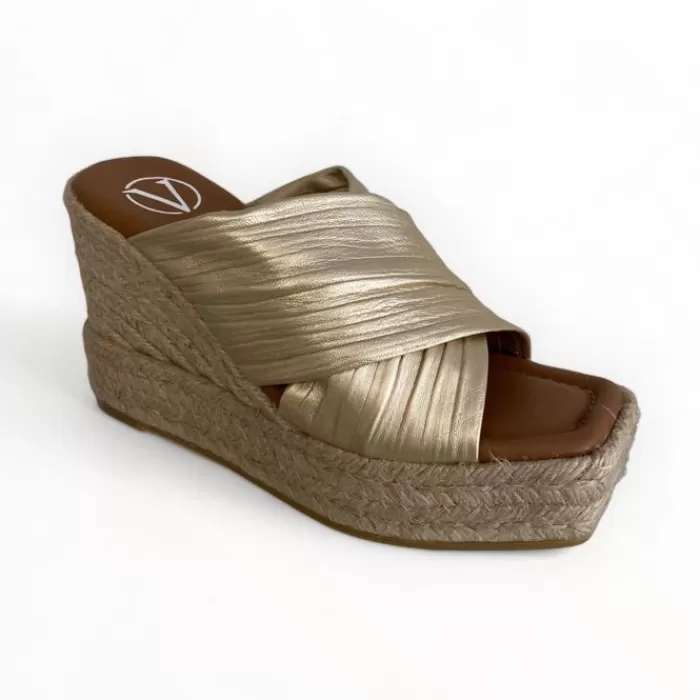 VIGUERA Sandals- Gold Espadrille Tibet Platino