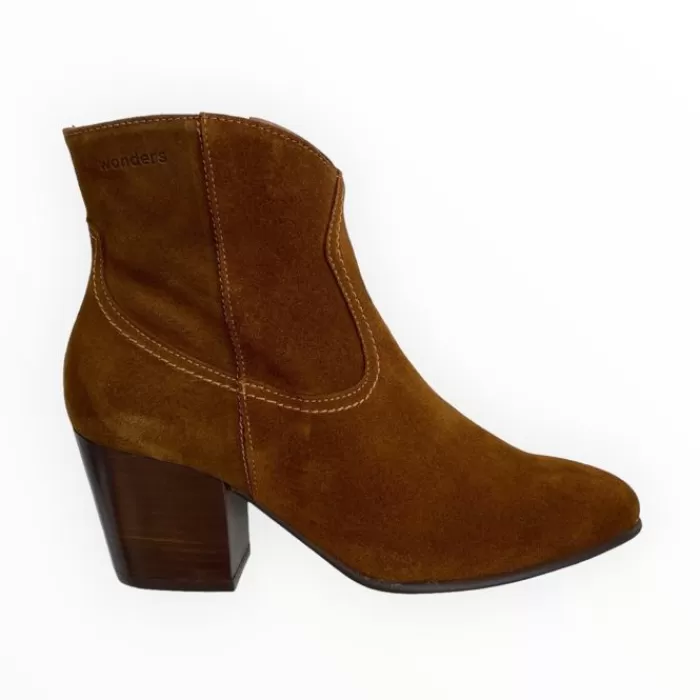 Wonders Ankle Boots- Cane Brown Suede Boot Luce Capuccino