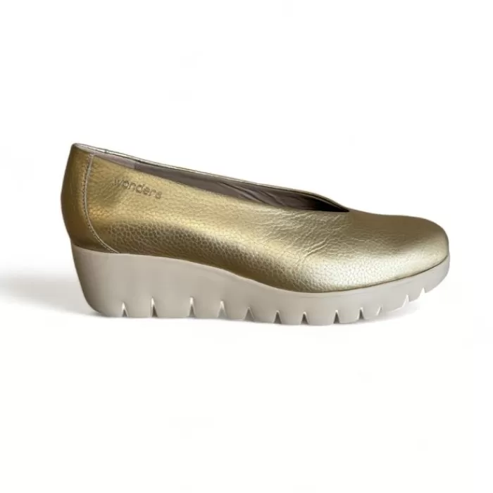 Wonders Wedges- Gold Fly Wedge Shoe