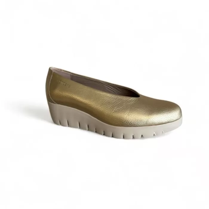 Wonders Wedges- Gold Fly Wedge Shoe