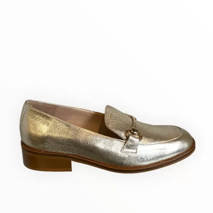 Wonders Flats- Leather Loafer Gold