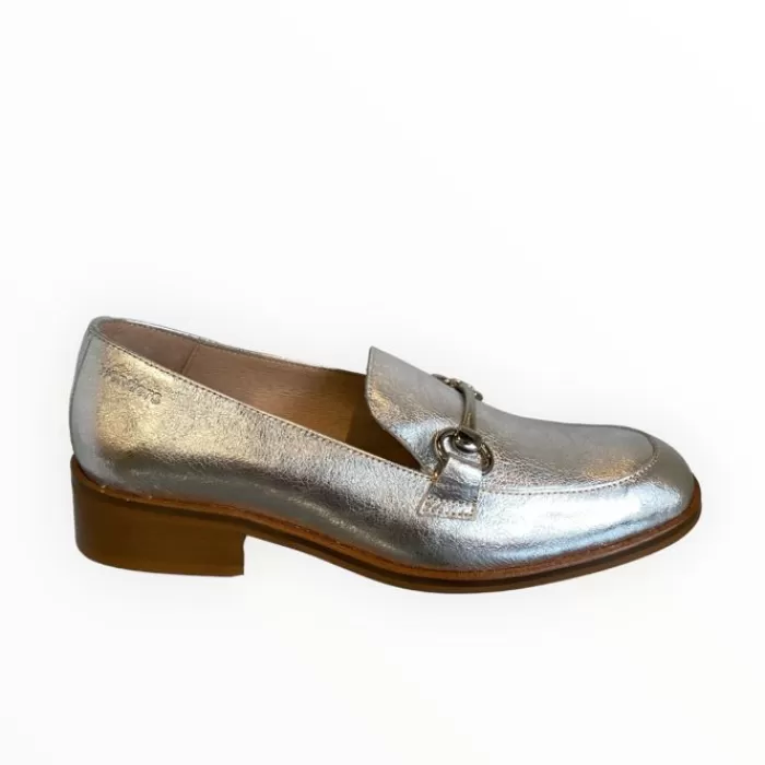 Wonders Flats- Leather Loafer Silver