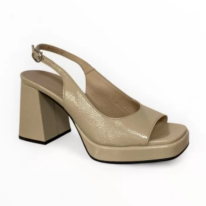 Wonders Sandals- Patent Platform Sandal Nude